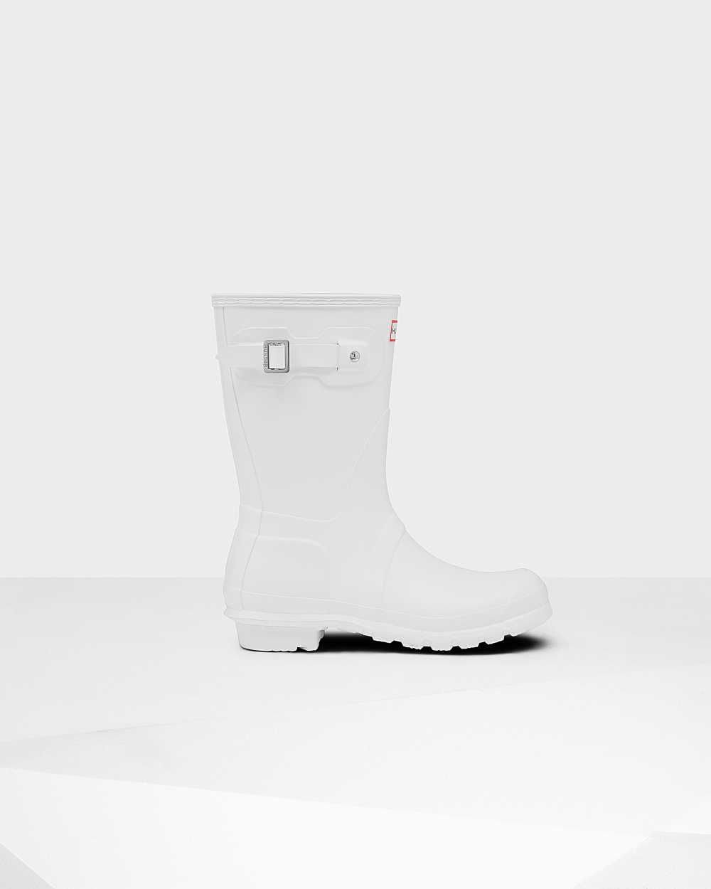 Hunter Original Short Mid-Calf Women's Rain Boots NZ-82612O White